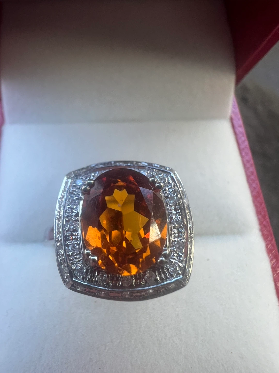 14 k citrine and diamonds ring w/appraisal
