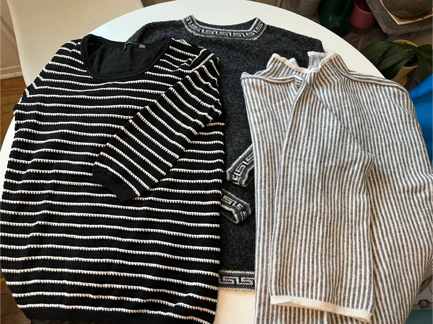 Striped Mock Neck Sweaters 🏆