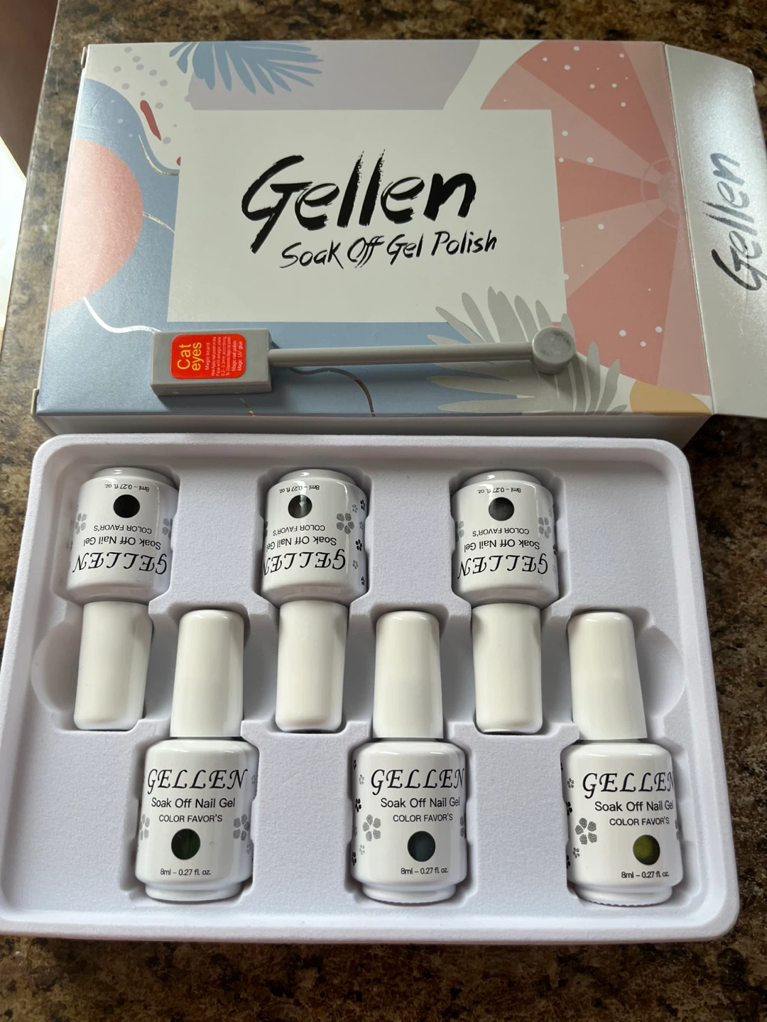 Gellen 6 Piece Soak Off Gel Nail Polish Set