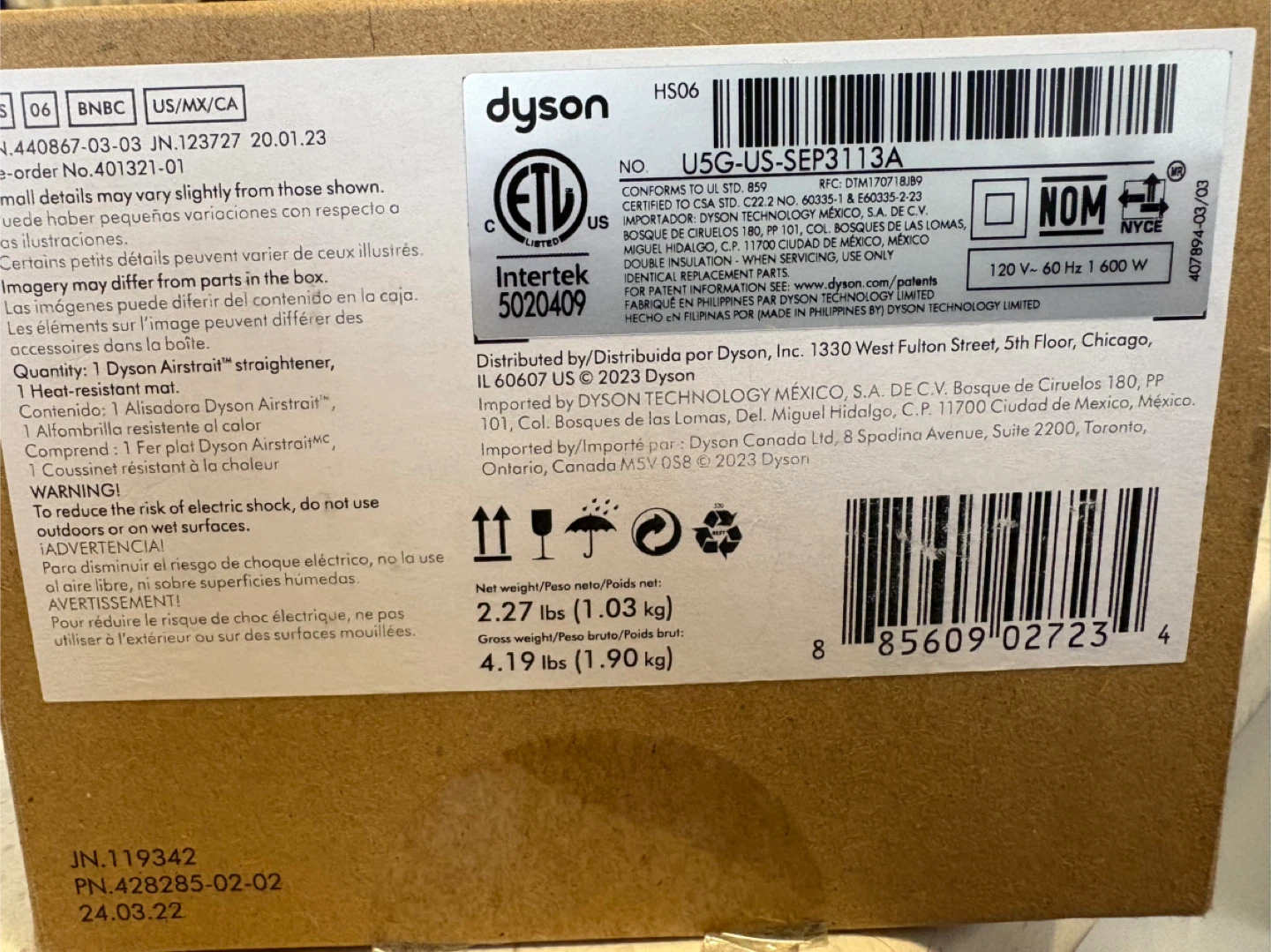 Dyson Airstrait Straightener