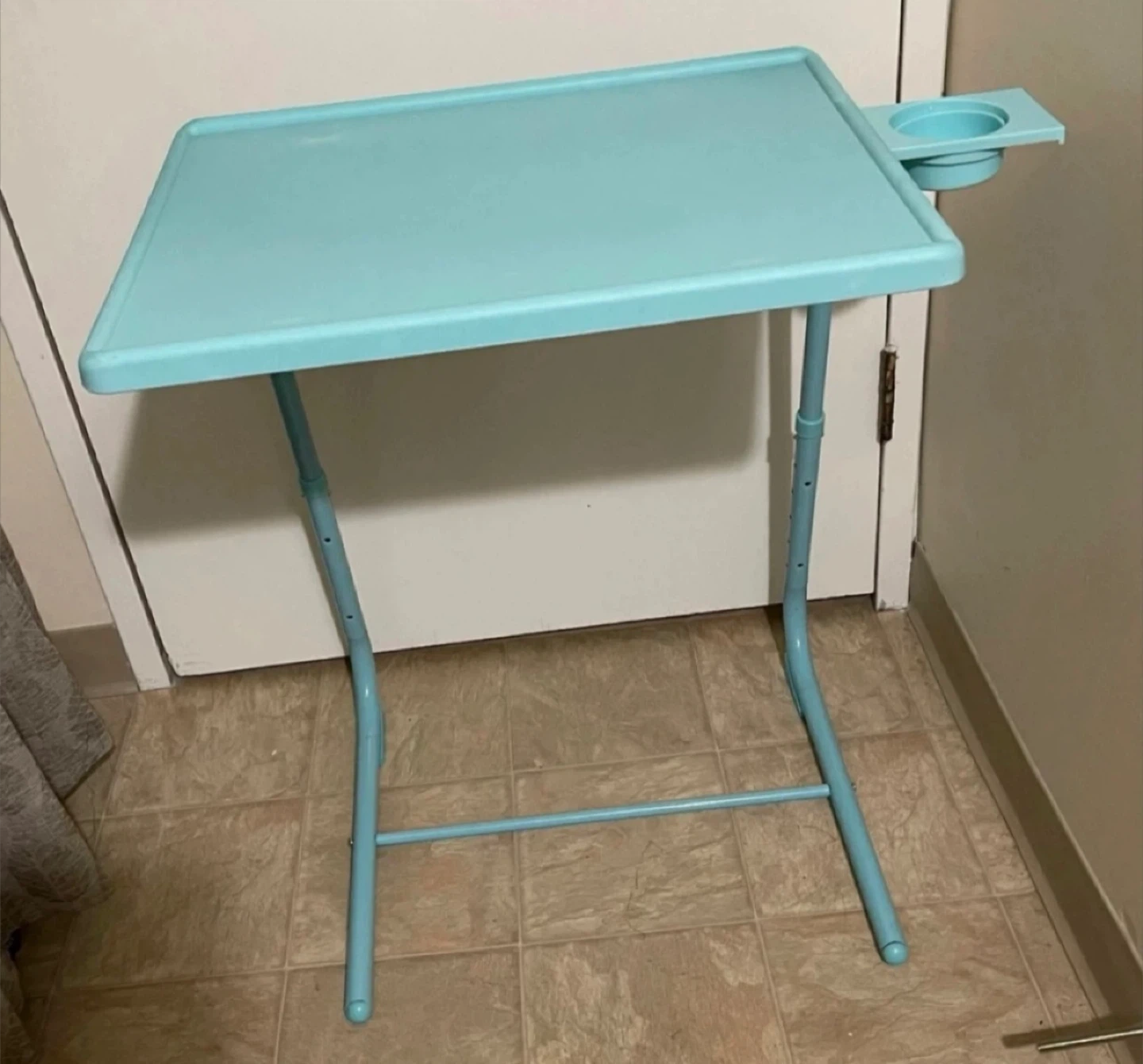 Lap Desk / TV Tray Table, with Built-in Cup Holder - Aqua / Blue - photo 2