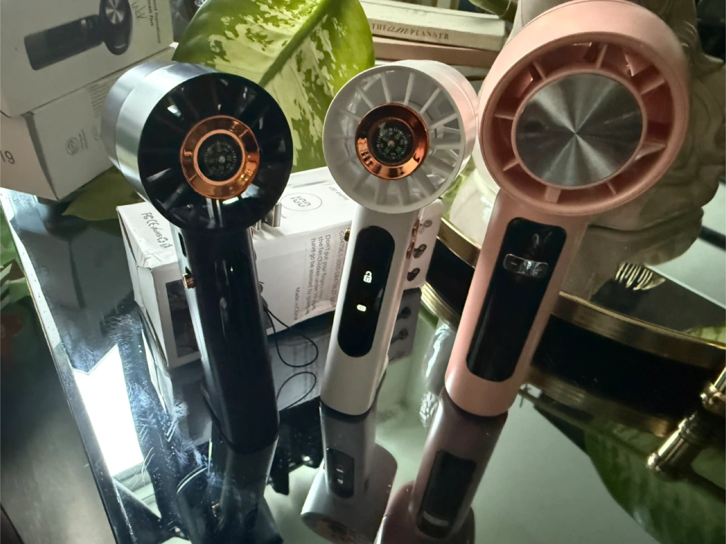 Handheld Mini Fan with Compass