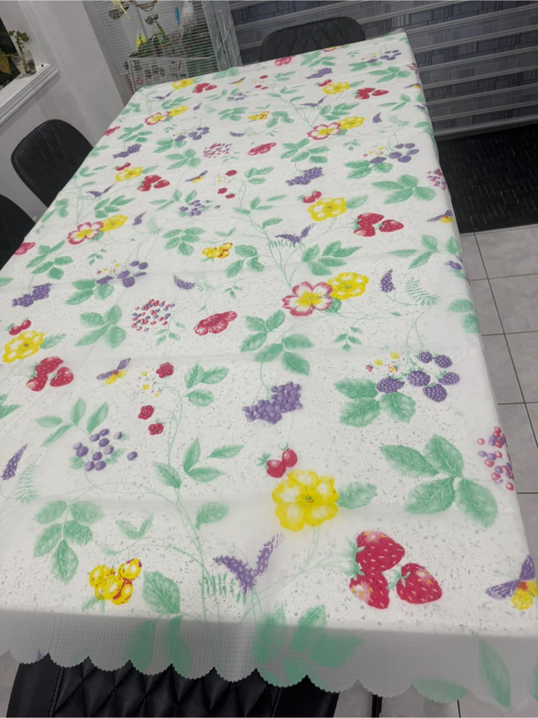 New plastic Floral and Fruit Print Tablecloth 🏆