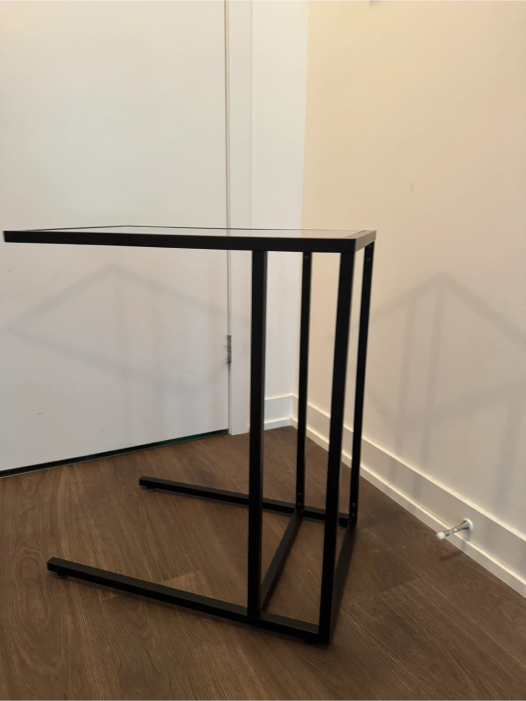 Black Metal and Glass C-Table - photo 2