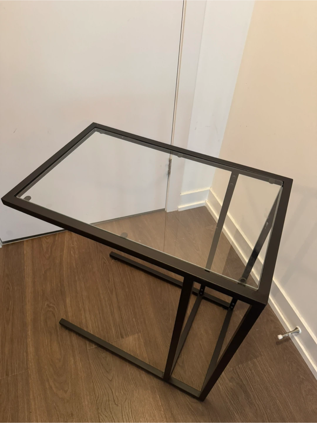 Black Metal and Glass C-Table