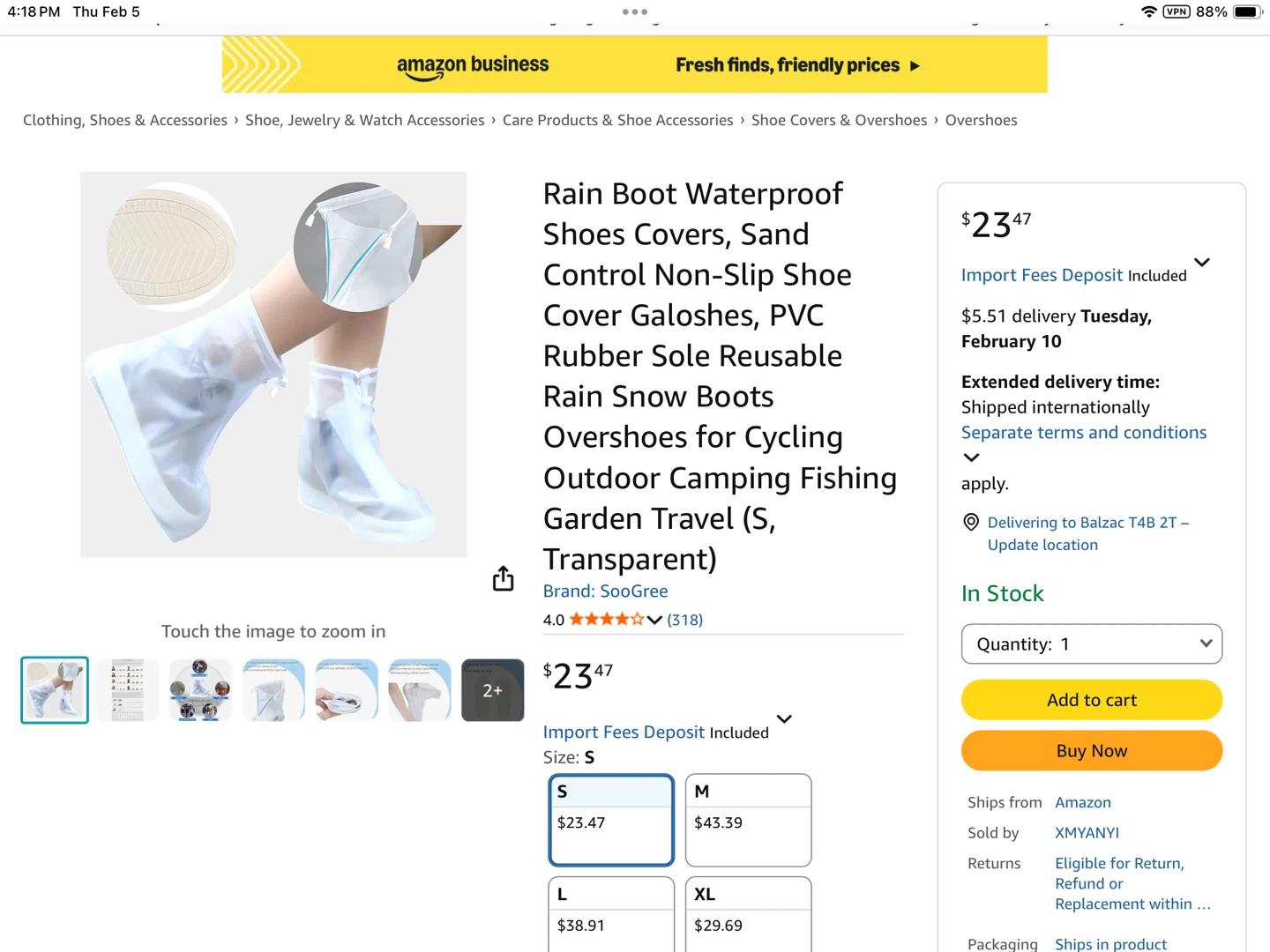 Rain Boot Waterproof Shoes Covers size small - photo 2