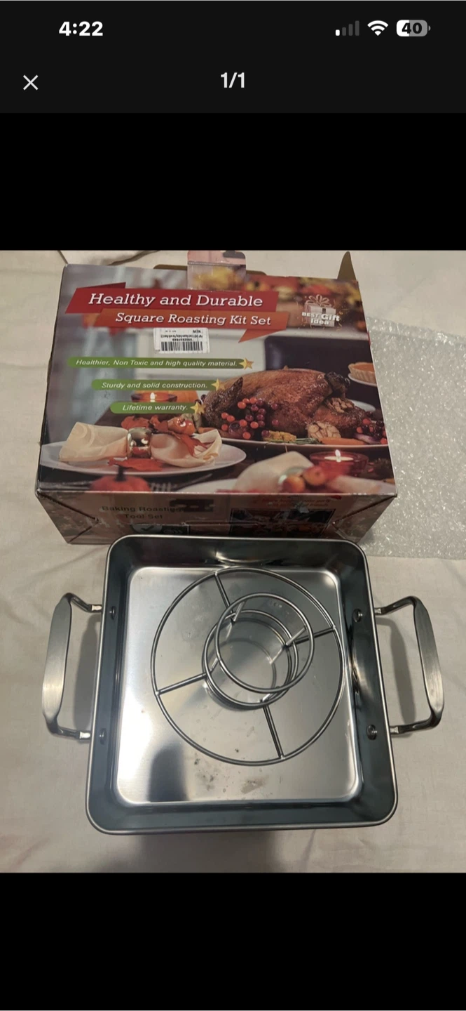 Healthy and Durable Square Roasting Kit Set with Rack