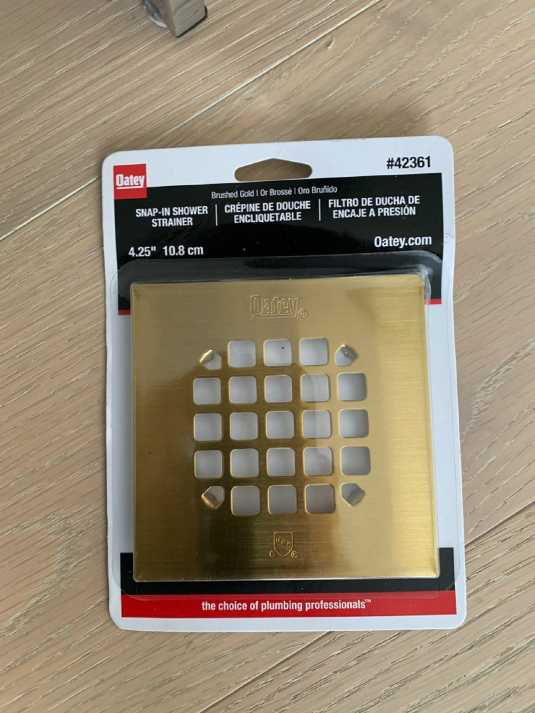 Oatey 4.25" Snap-In Shower Strainer - Brushed Gold