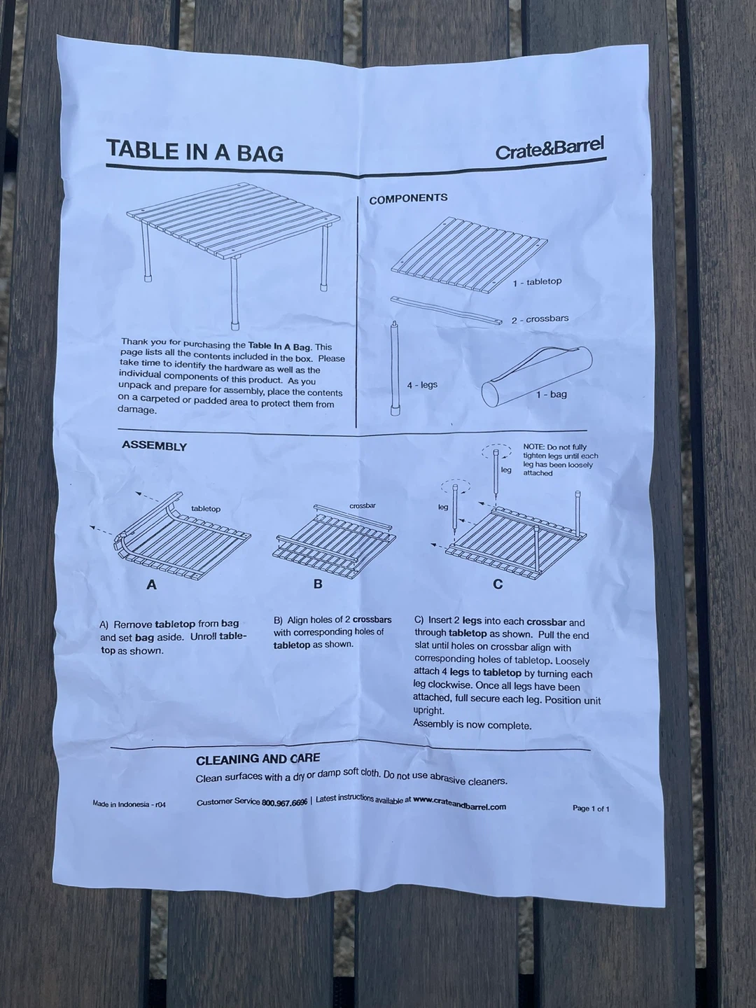 Crate & Barrel Table in a Bag Portable Outdoor Table - photo 2