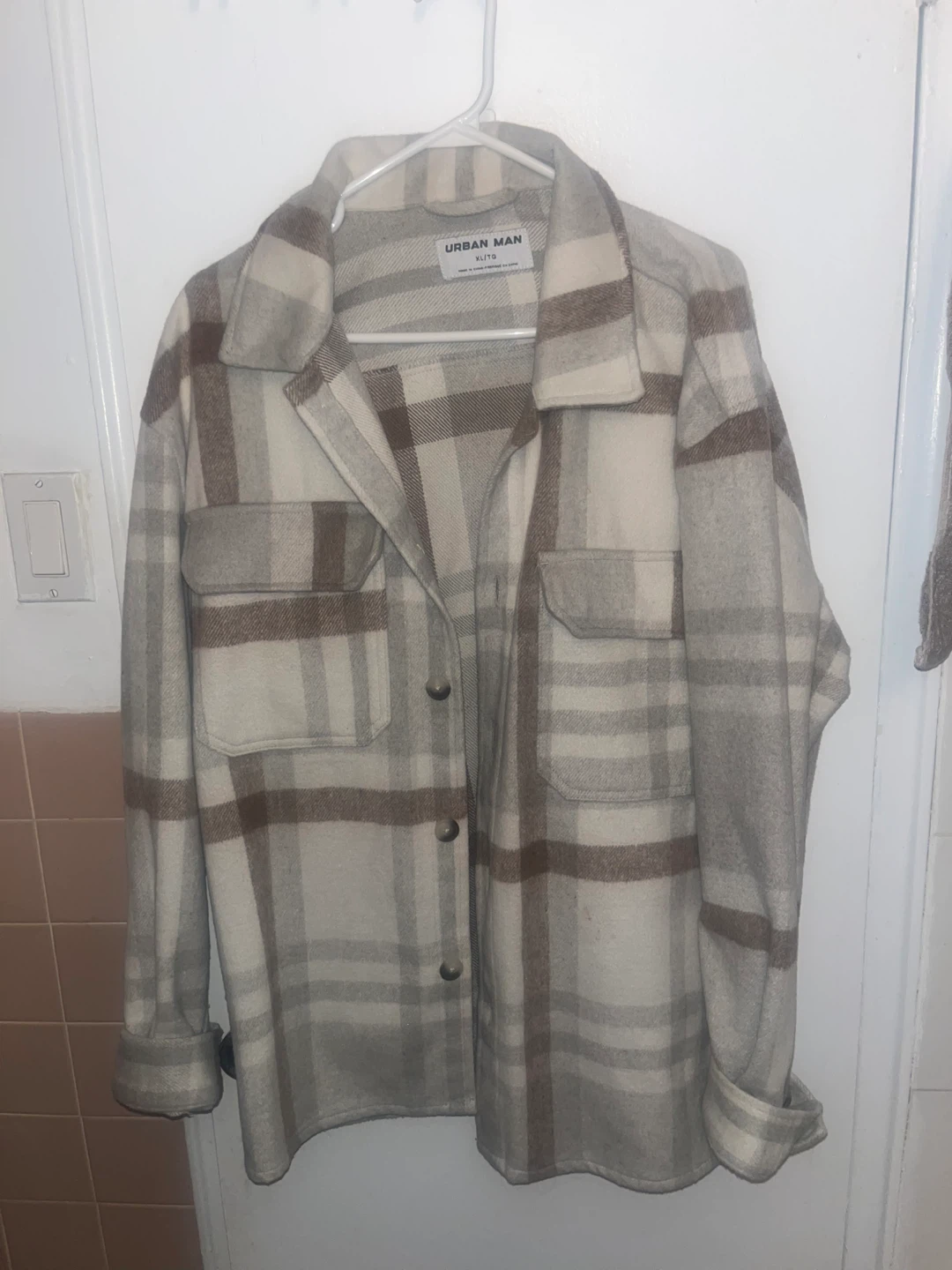 Urban Man Plaid Overshirt Jacket XL