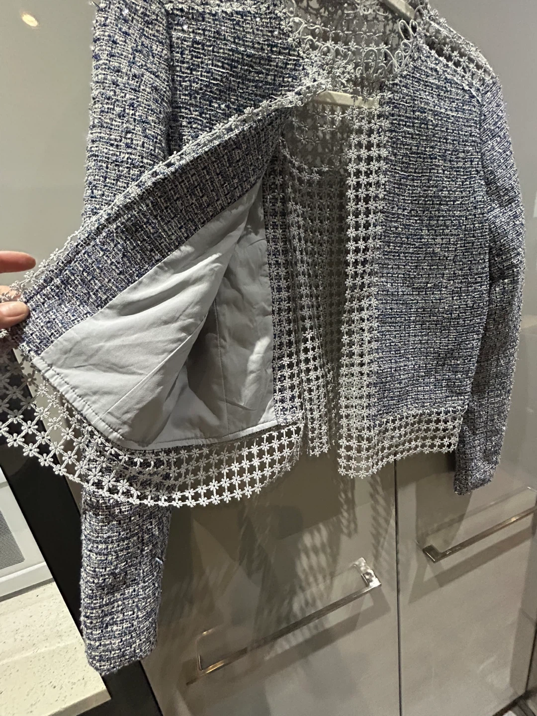 Tweed Jacket with Lace Detail - photo 3