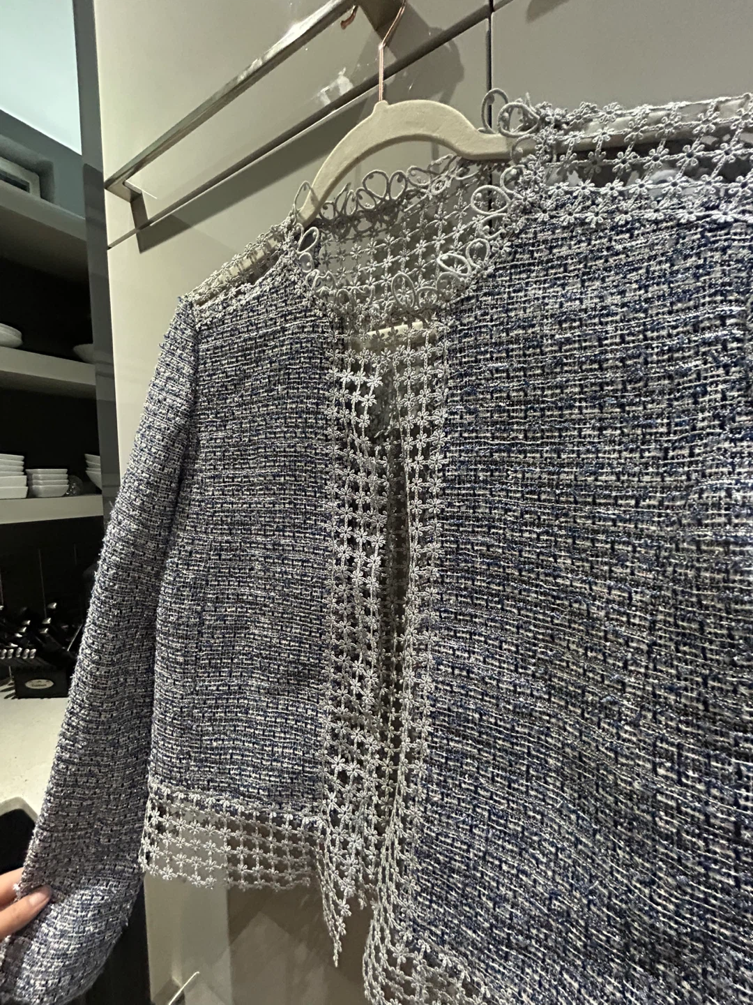 Tweed Jacket with Lace Detail - photo 2