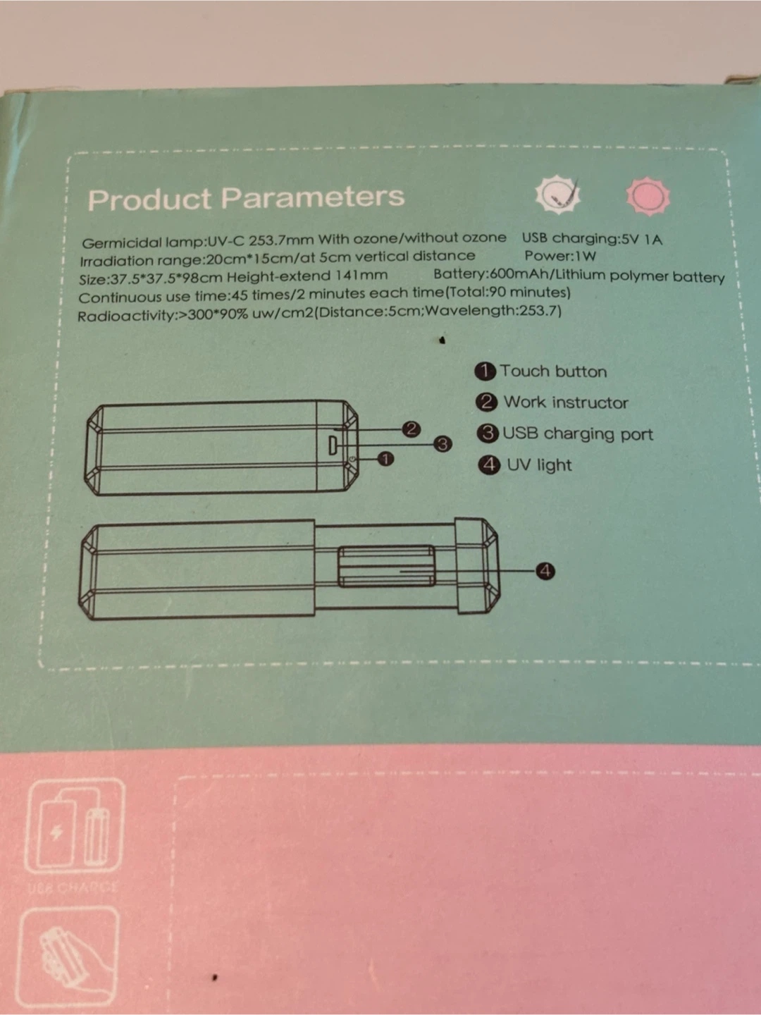 Mini UVC Sanitizer Wand with USB Charging - photo 2