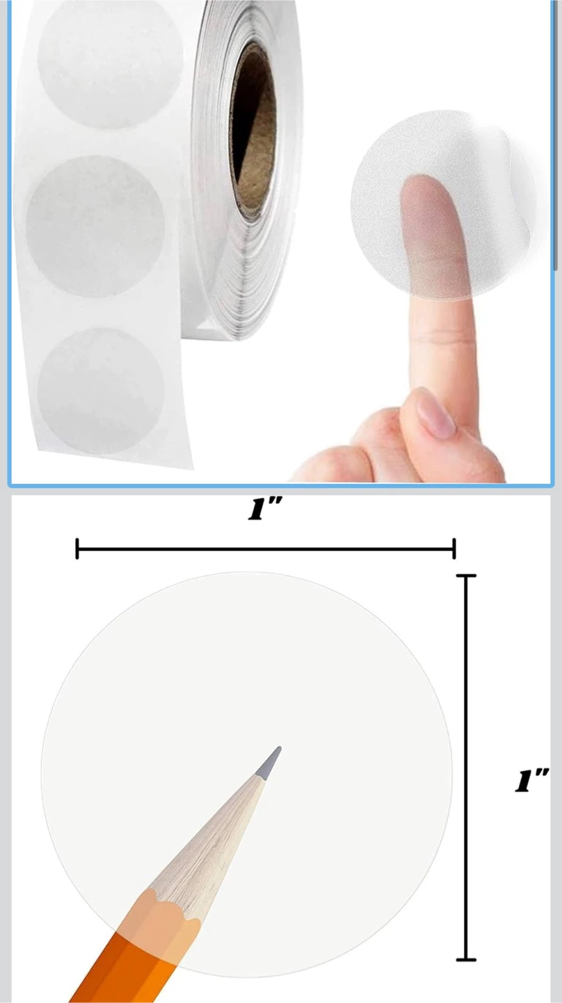 1" Round Clear Stickers (Roll)