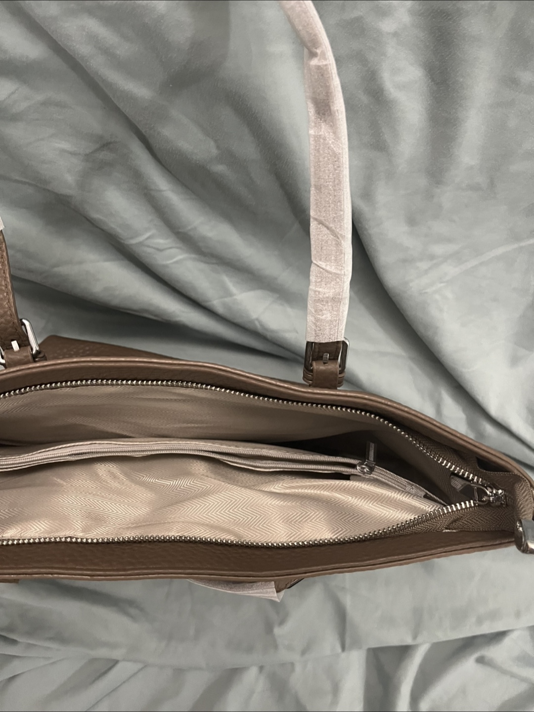 Brown Faux Leather Tote Bag - photo 2