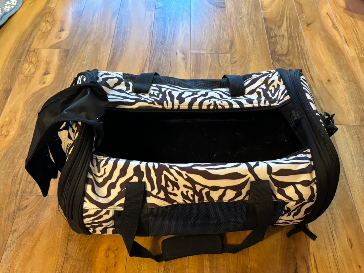 Zebra Print Pet Carrier Bag