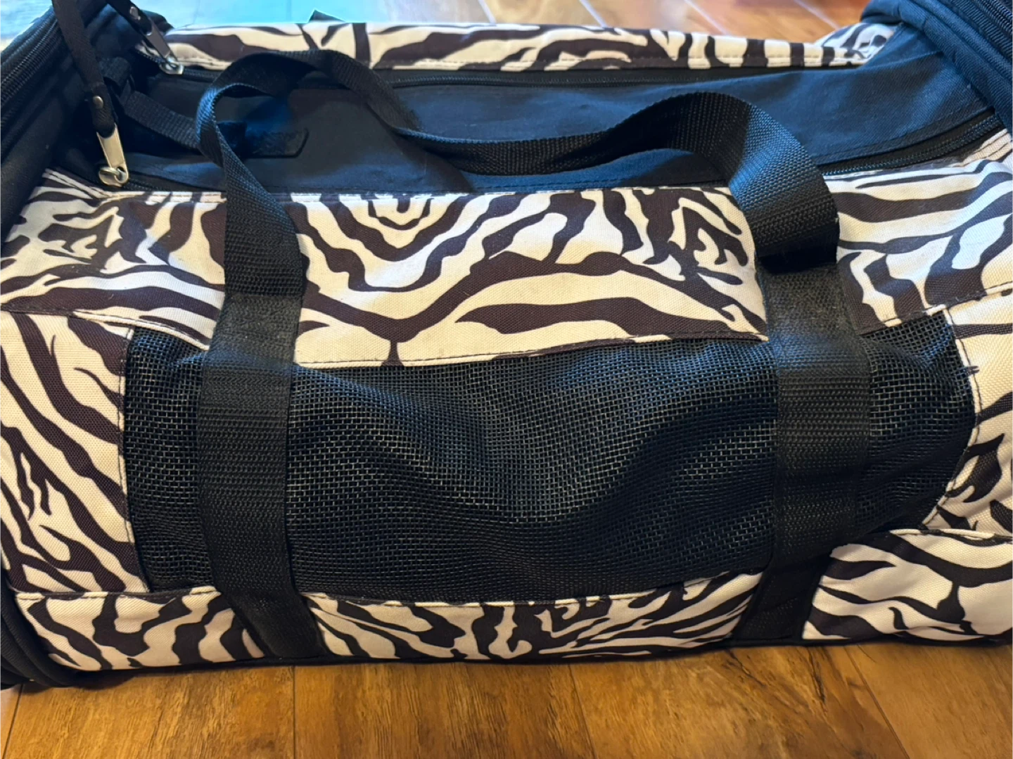 Zebra Print Pet Carrier Bag - photo 4