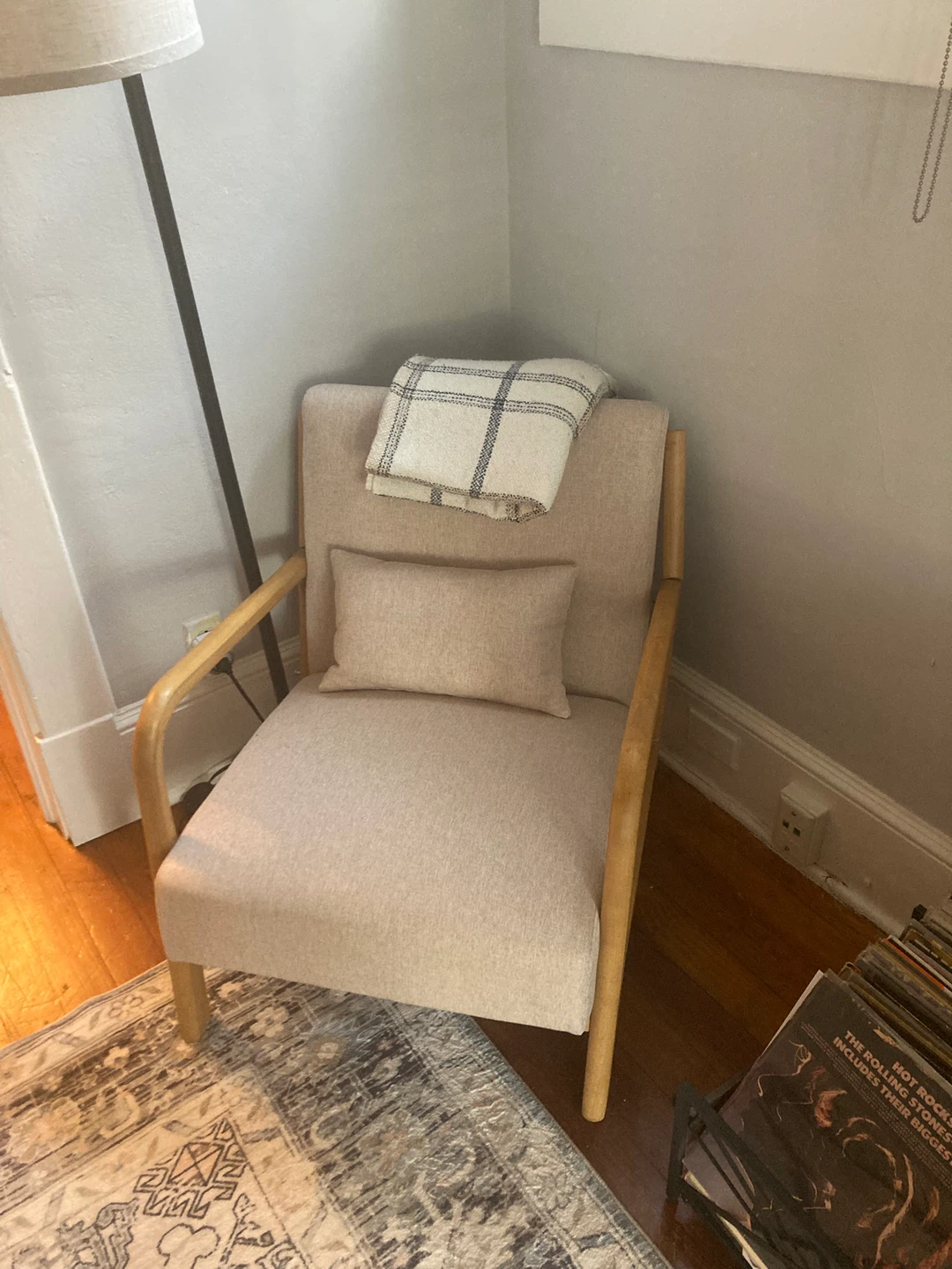 (Free Delivery) Beige Midcentury Modern Chairs with Pillows