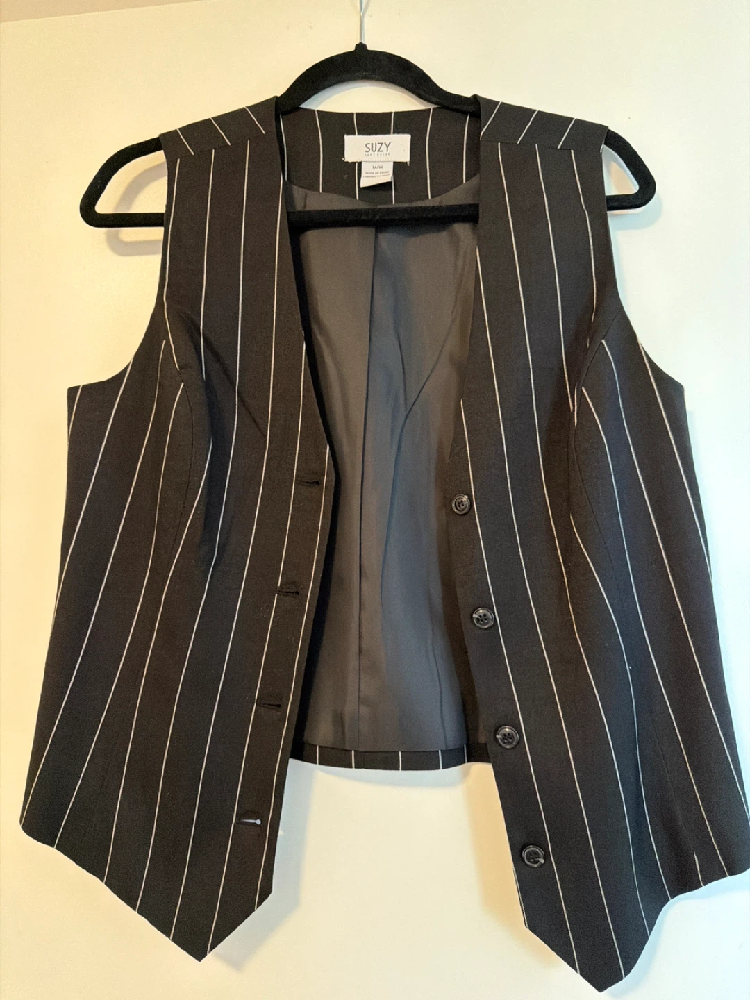 Suzy Women's Black Pinstripe Vest - photo 3