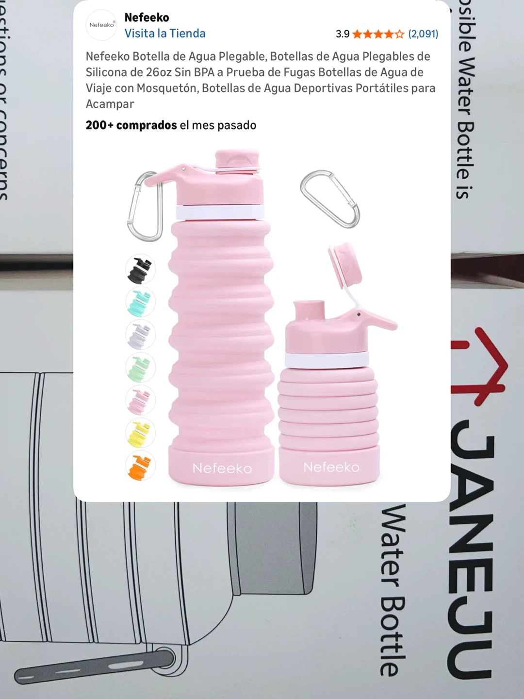 Janeju Collapsible Water Bottle  ( 2 cada uno por  10$ dolls