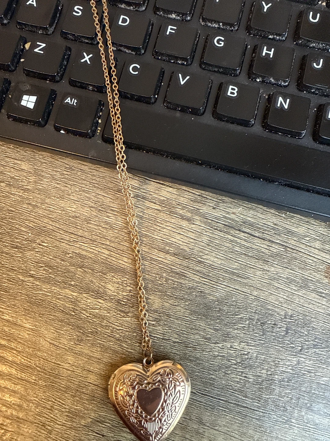 Gold Heart Locket Necklace