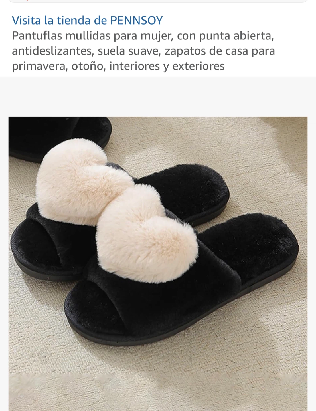 PENNSOY Women's Plush Slippers with Heart Detail