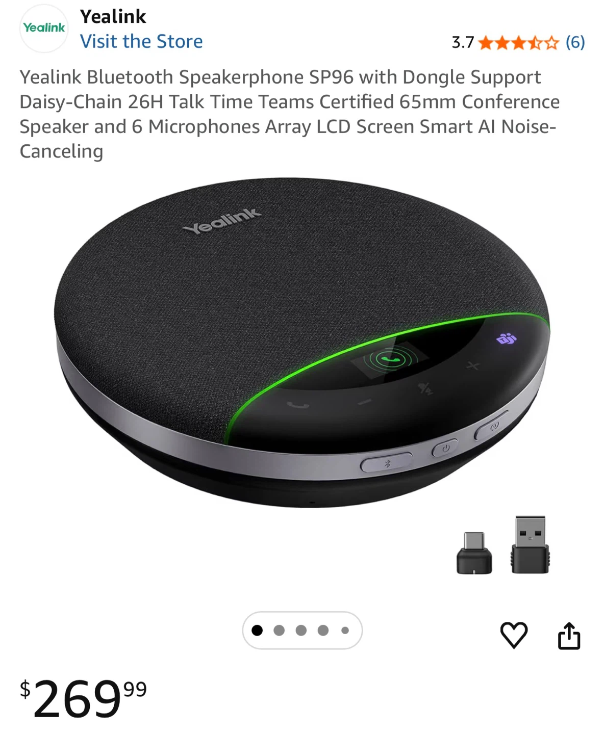 Yealink SP96 Bluetooth Speakerphone with Dongle - photo 2