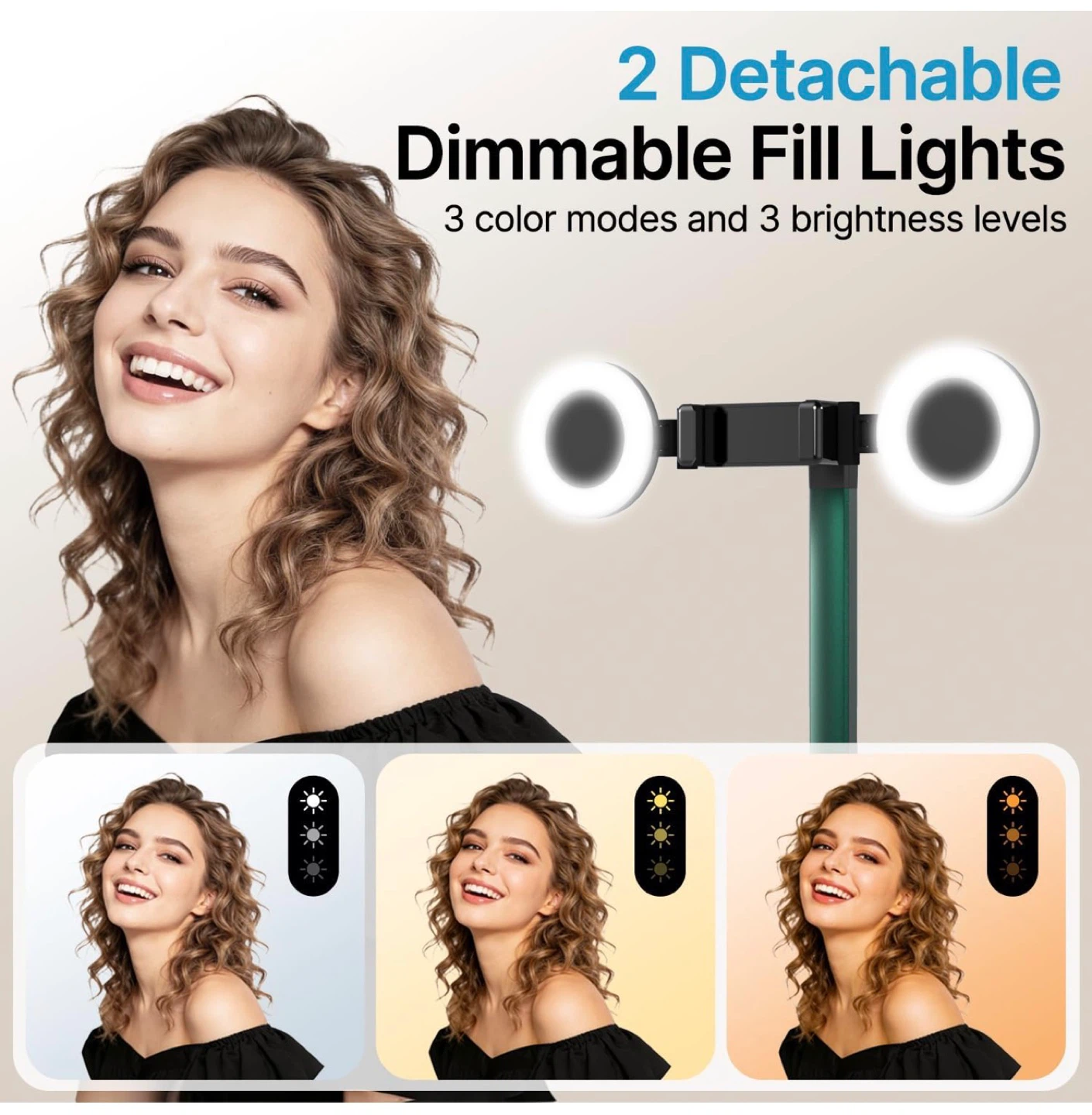 Stjiatu Overhead Phone Mount with Dimmable Fill Lights - photo 4