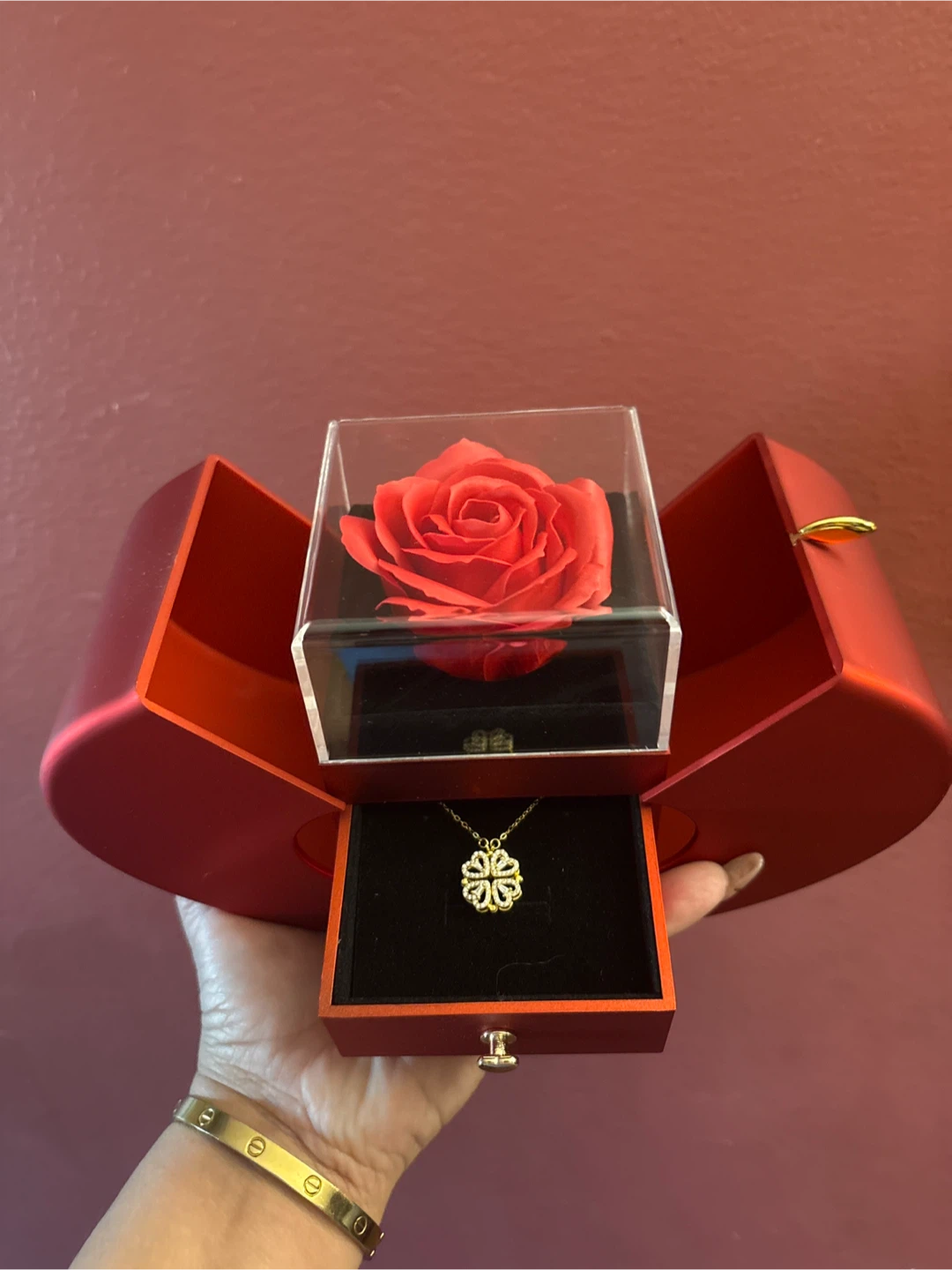 Eternal Love Rose 18K Gold 925 sterling silver Necklace 🏆 - photo 5