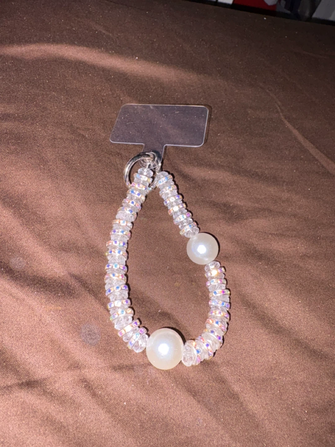 Beaded Phone Strap with Pearls