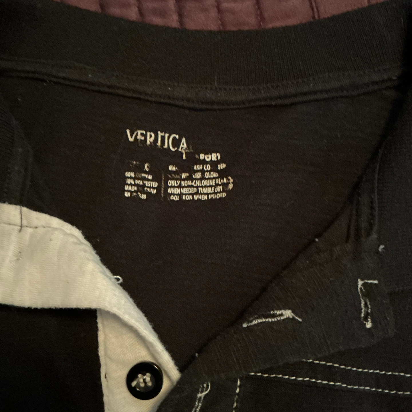 Vertica Sport Men's Black Polo Shirt with Patches - Size Medium - photo 3