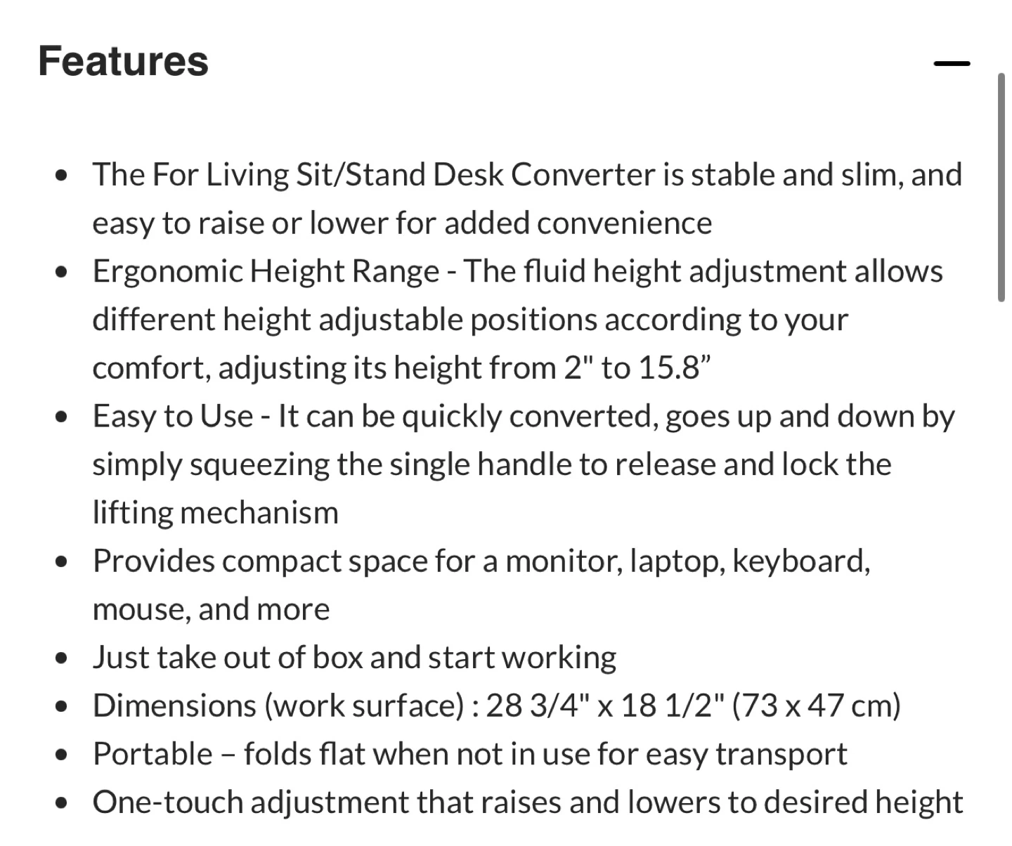 Sit/stand Desk Converter - photo 5