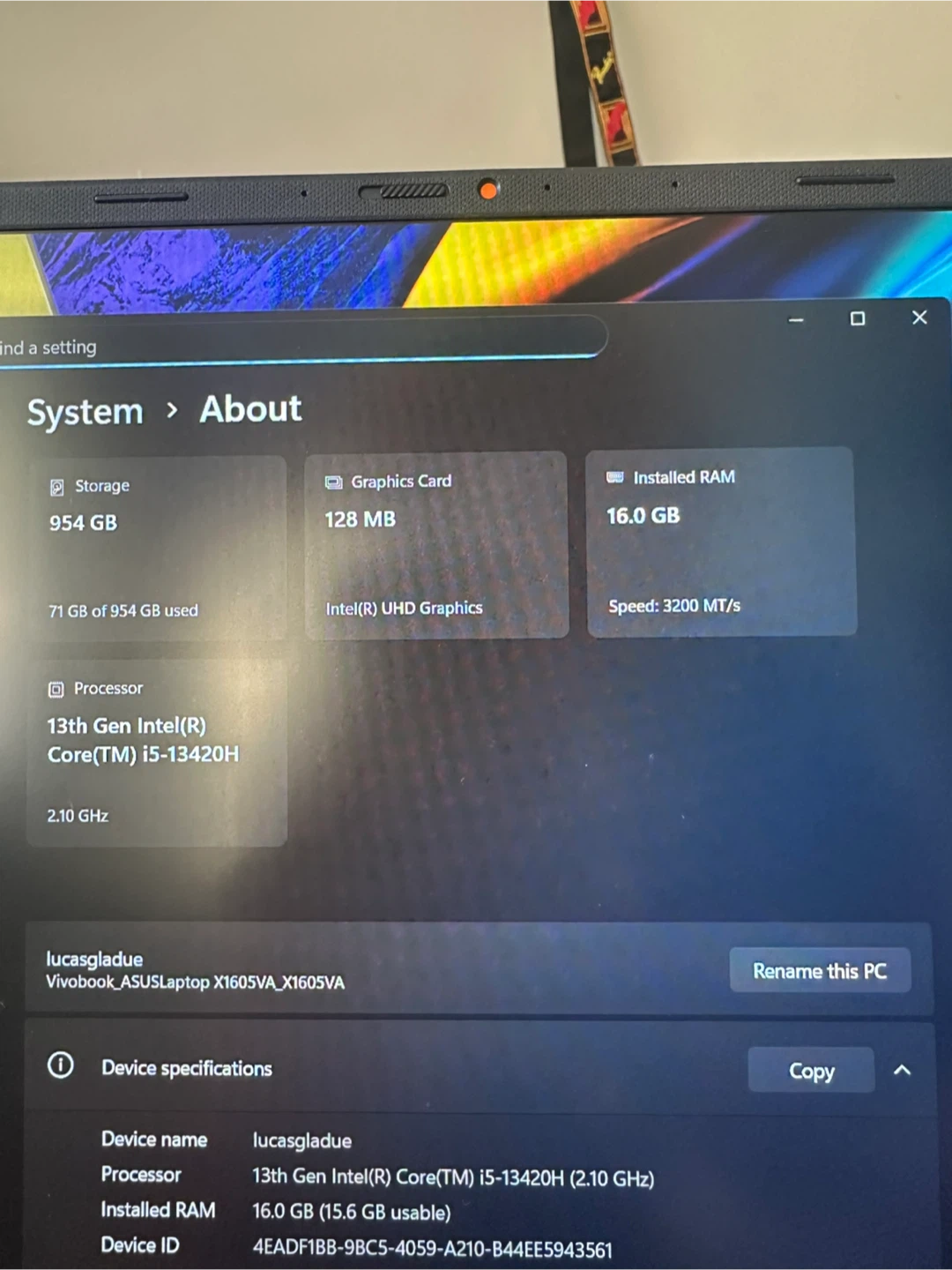 ASUS Vivobook – 13th Gen i5 / 16GB RAM / 1TB SSD – Like New - photo 5