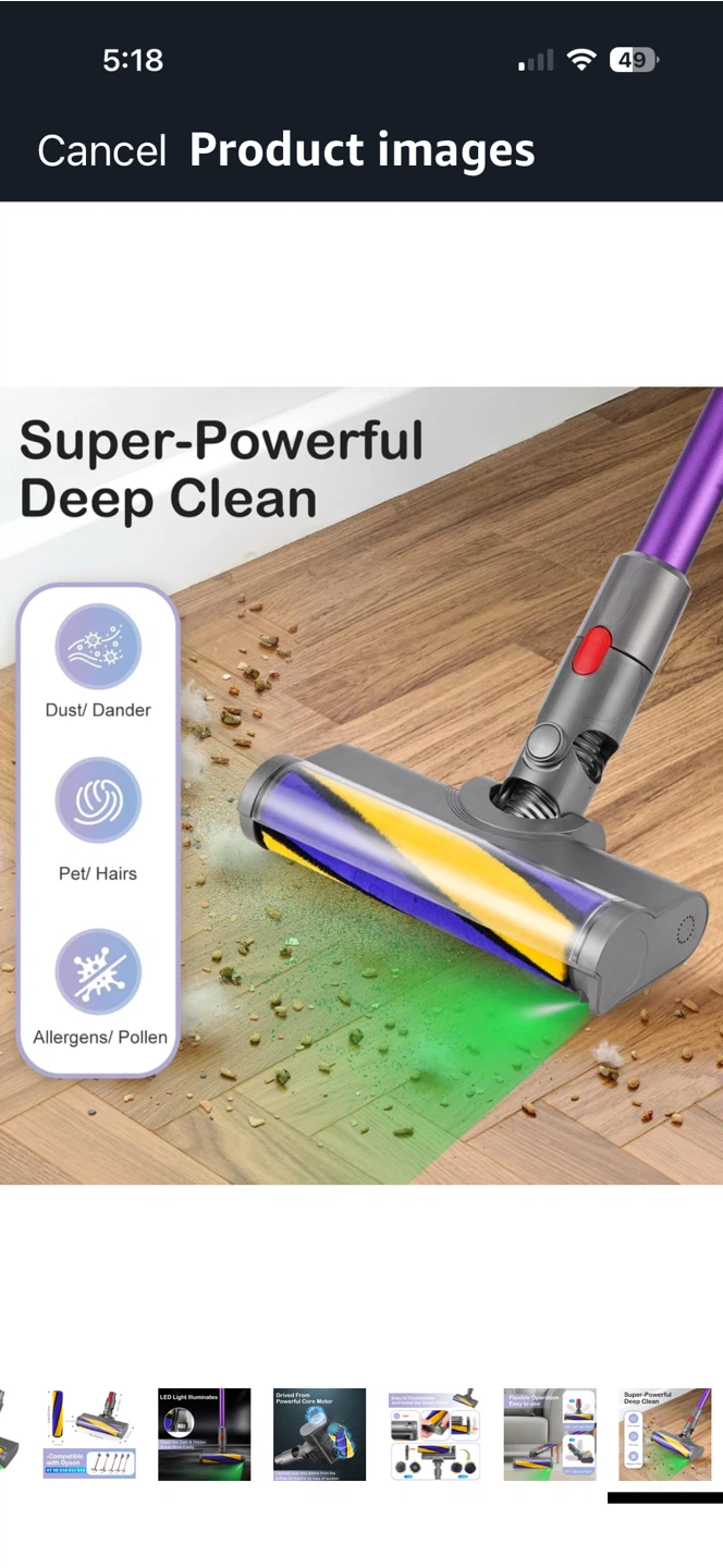 Vacuum attachment Soft Roller Brush Head for Dyson V7-V15 - photo 2