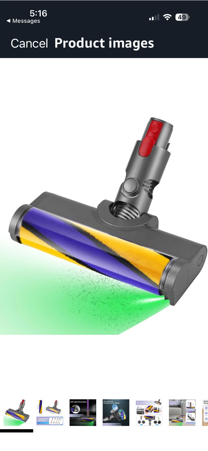 Vacuum attachment Soft Roller Brush Head for Dyson V7-V15