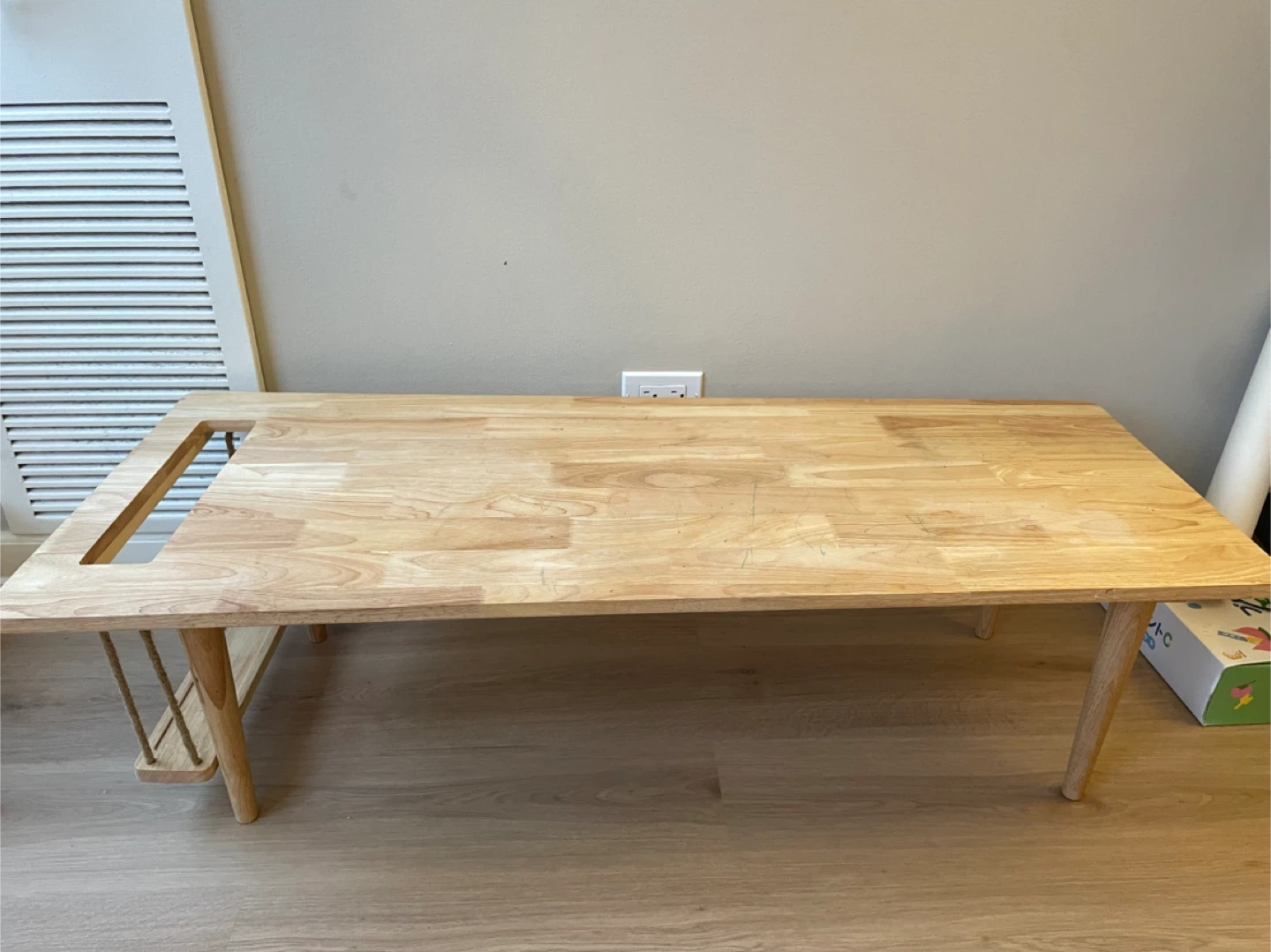 Wooden Coffee Table with Magazine Rack