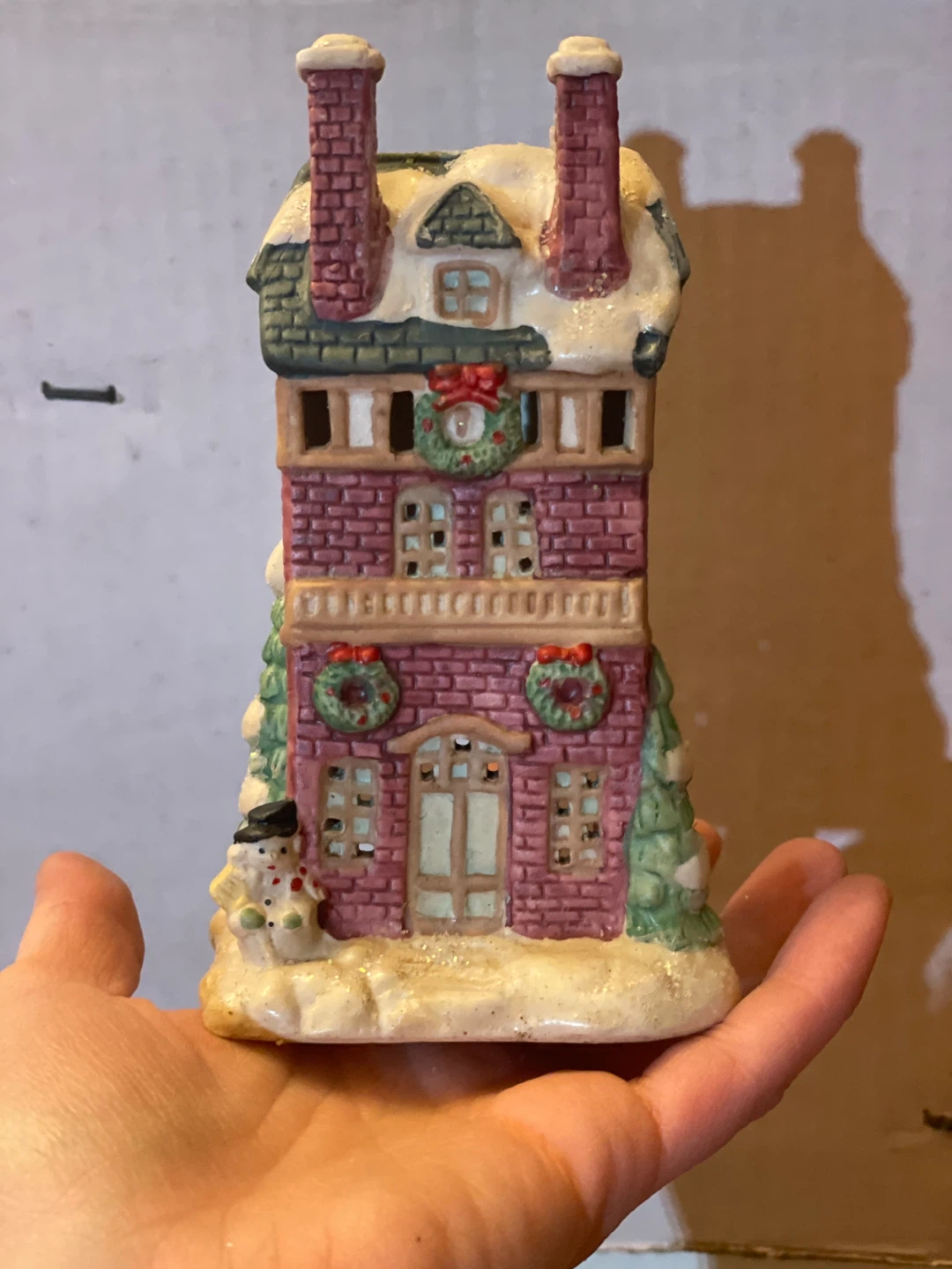 Christmas Village Ceramic House with Snow 🏆