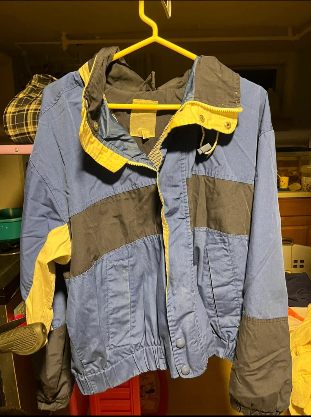 Blue and Black Color Block Jacket 🏆