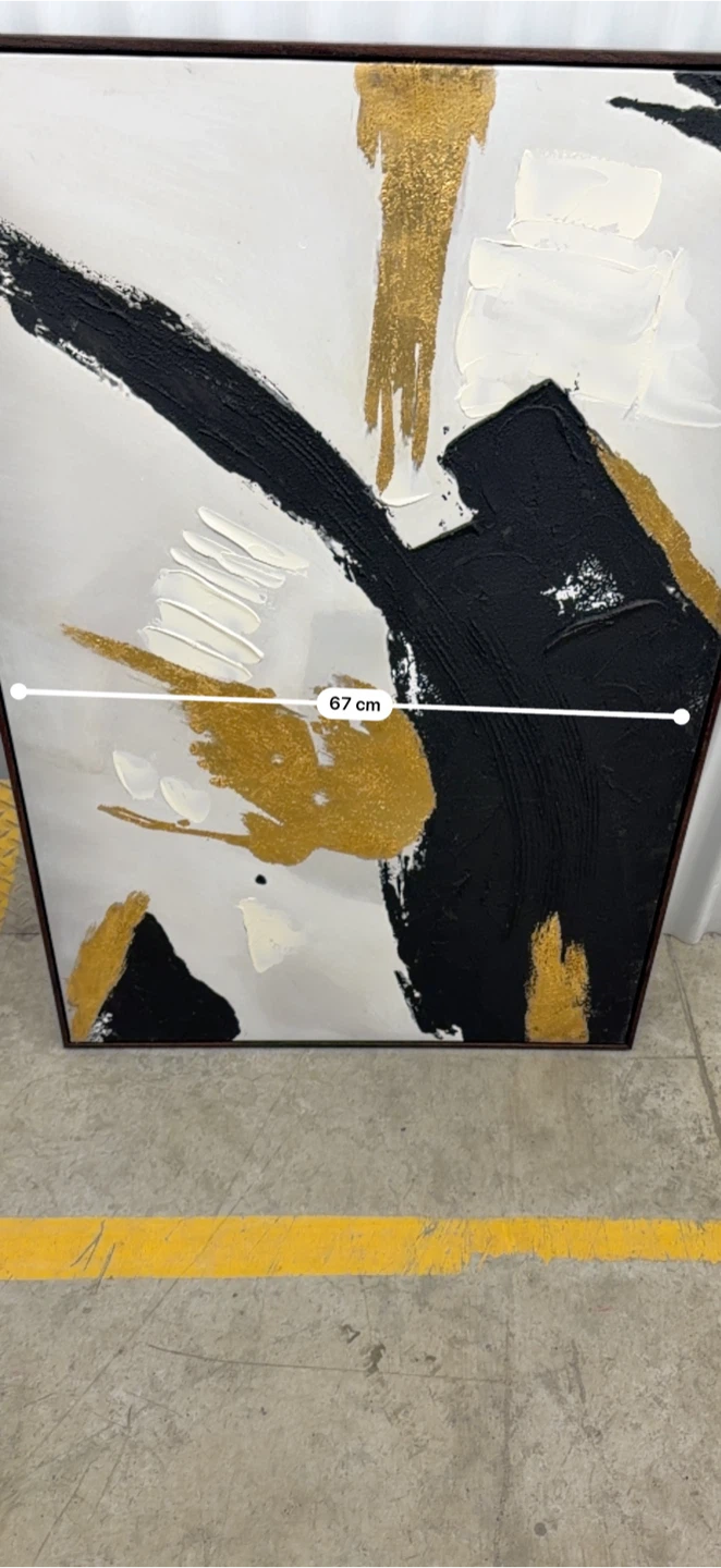 Abstract Art Painting (Black, White, Gold) - photo 3