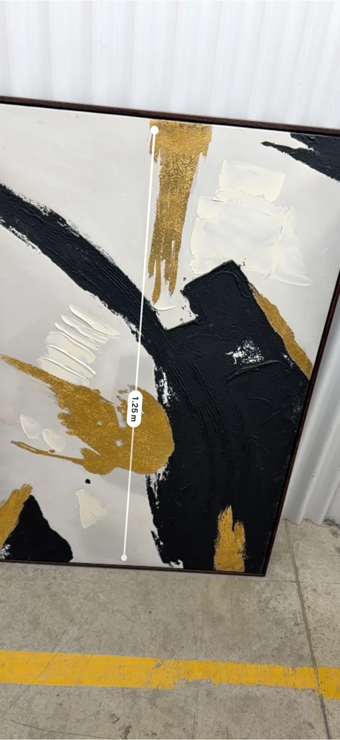 Abstract Art Painting (Black, White, Gold) - photo 2