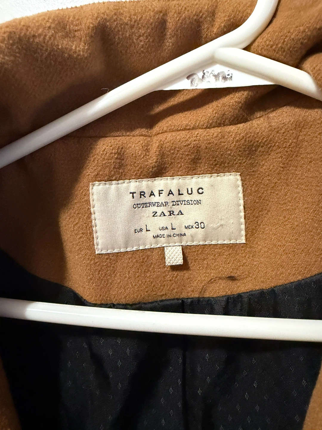 Zara Trafaluc Brown Wool Blend Coat Size L - photo 2