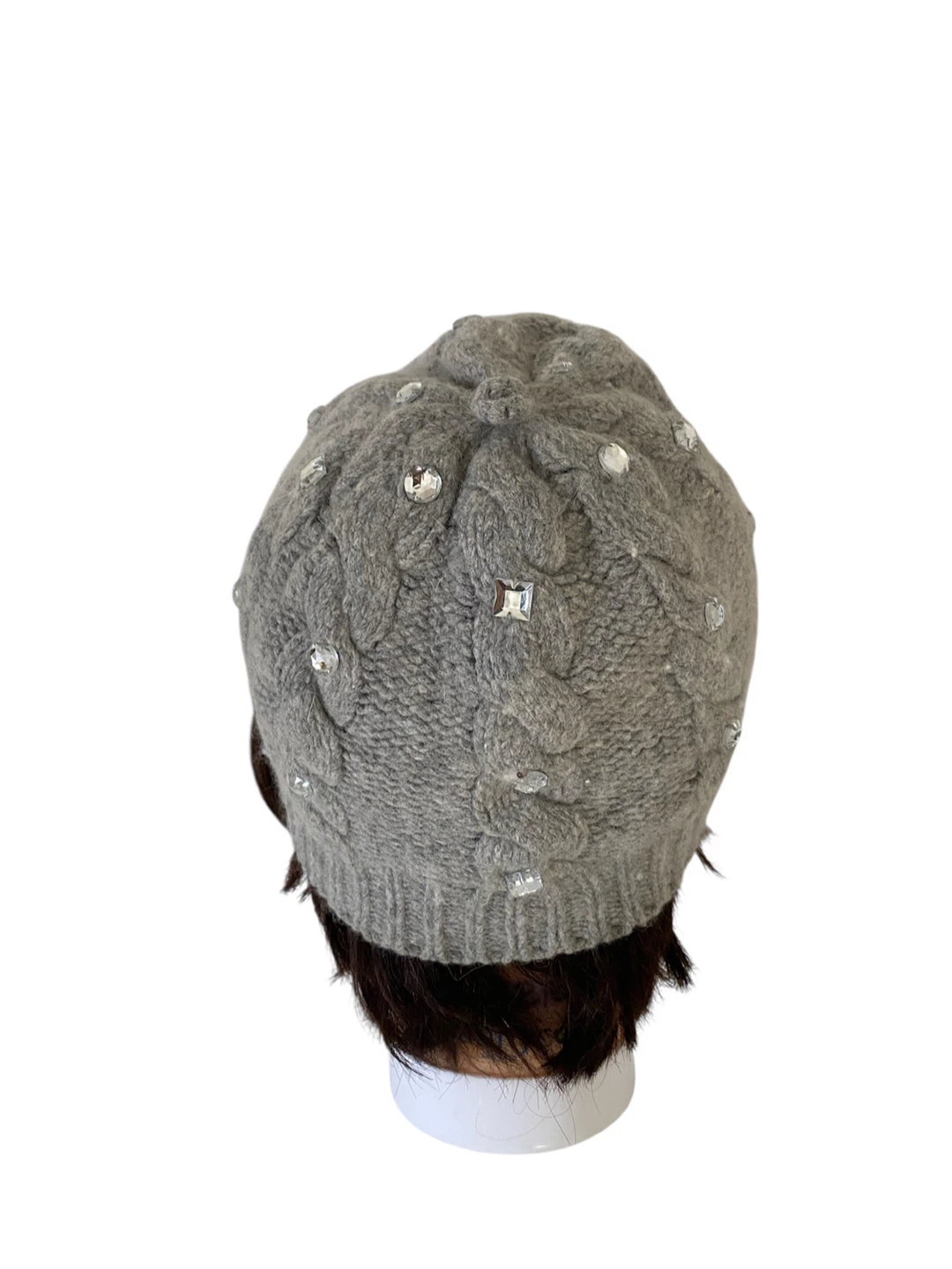 Pink by Victorias Secret Wool Cashmere Knit Crystal Gray Hat - photo 4