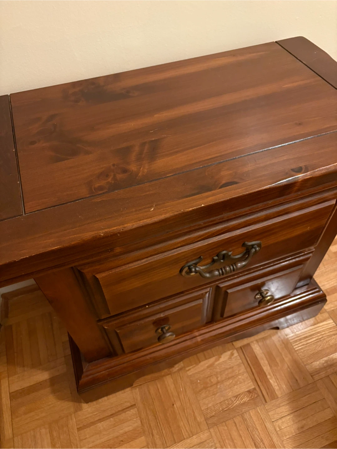 Wooden Nightstand with 2 drawers - photo 2