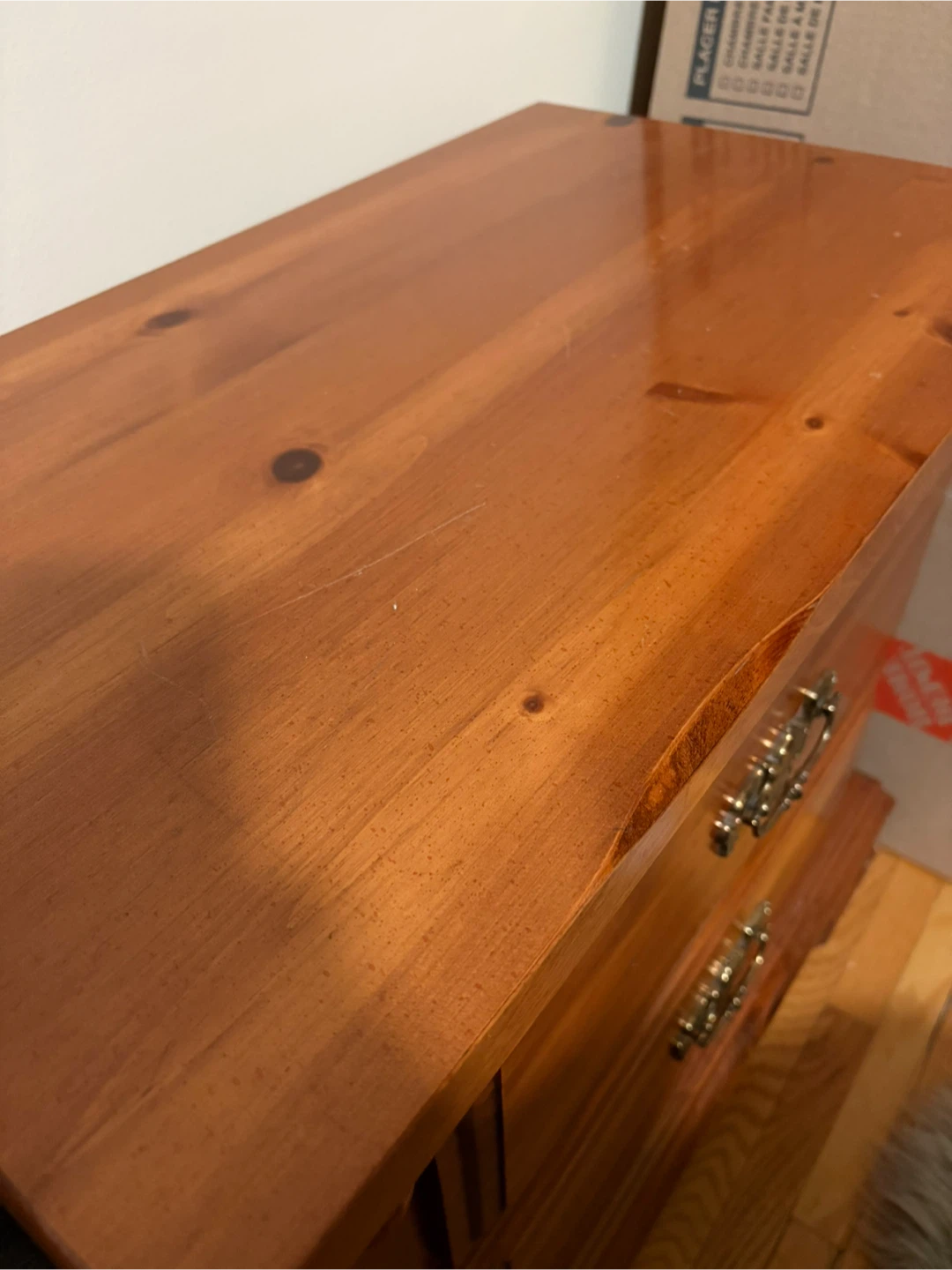 Pine Nightstand with 2 Drawers - photo 2