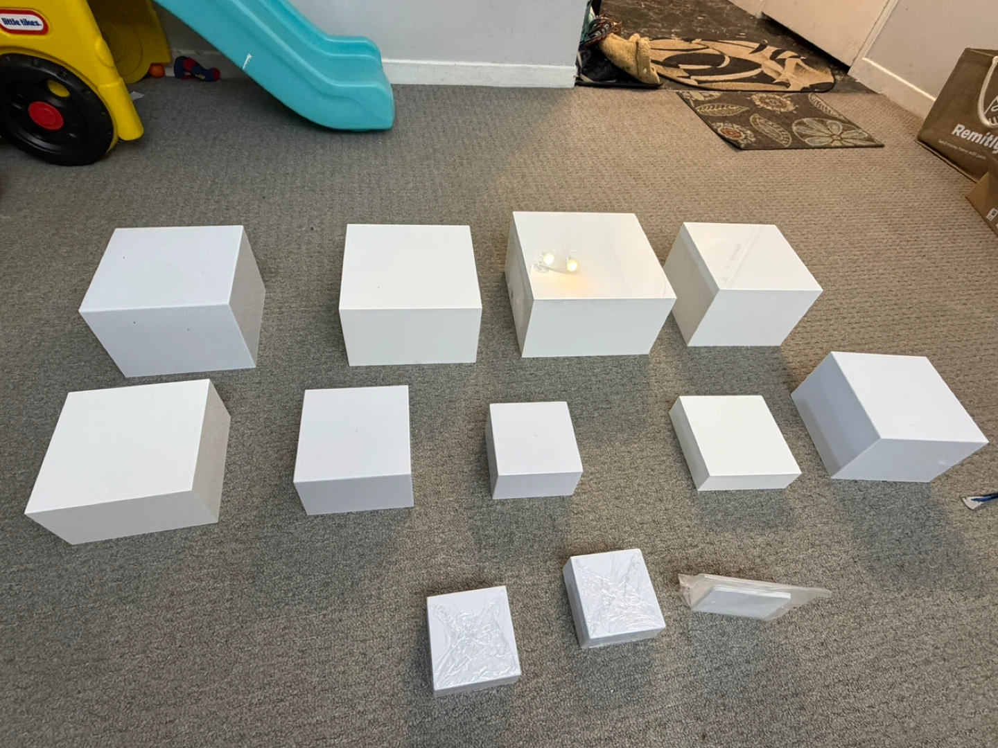 White Display Pedestals Set of 11 - photo 5