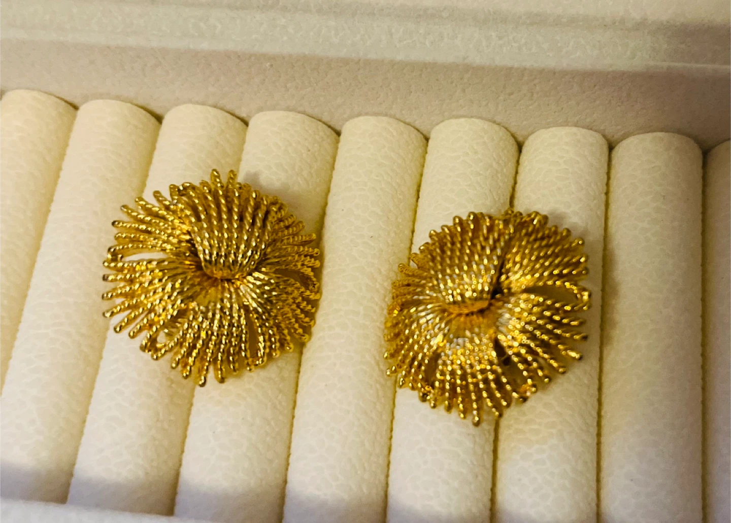 Celebrity signed Gold Tone Clip-On Vintage Earrings