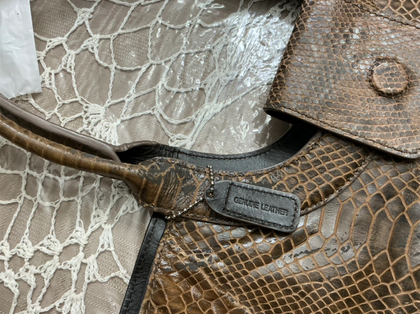 Danier Genuine Leather Snake Print Tote Bag 🏆 - photo 3