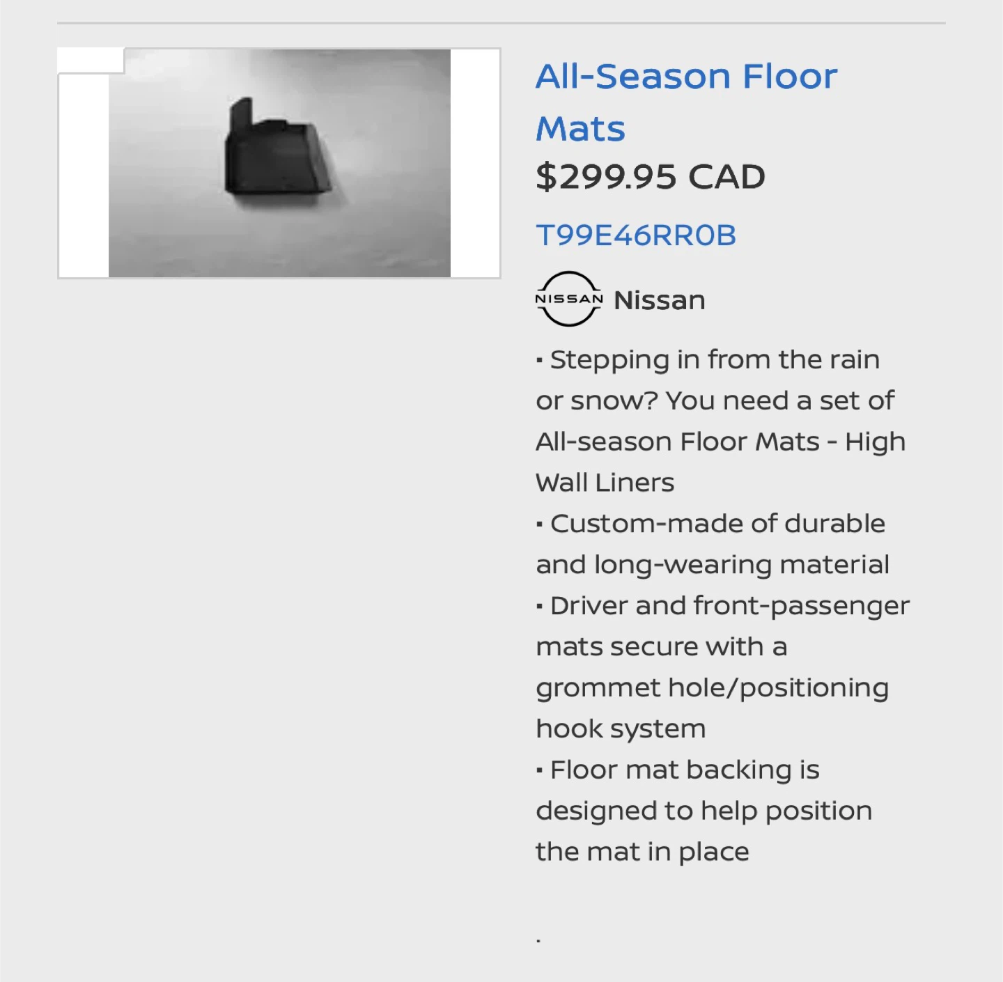 Nissan Rogue All-Season Floor Mats Set - photo 4