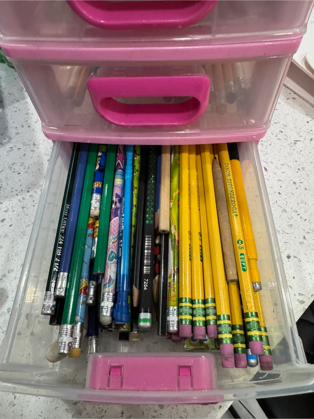 Pink 4-Drawer Organizer with Dixon Pencils 🏆 - photo 3