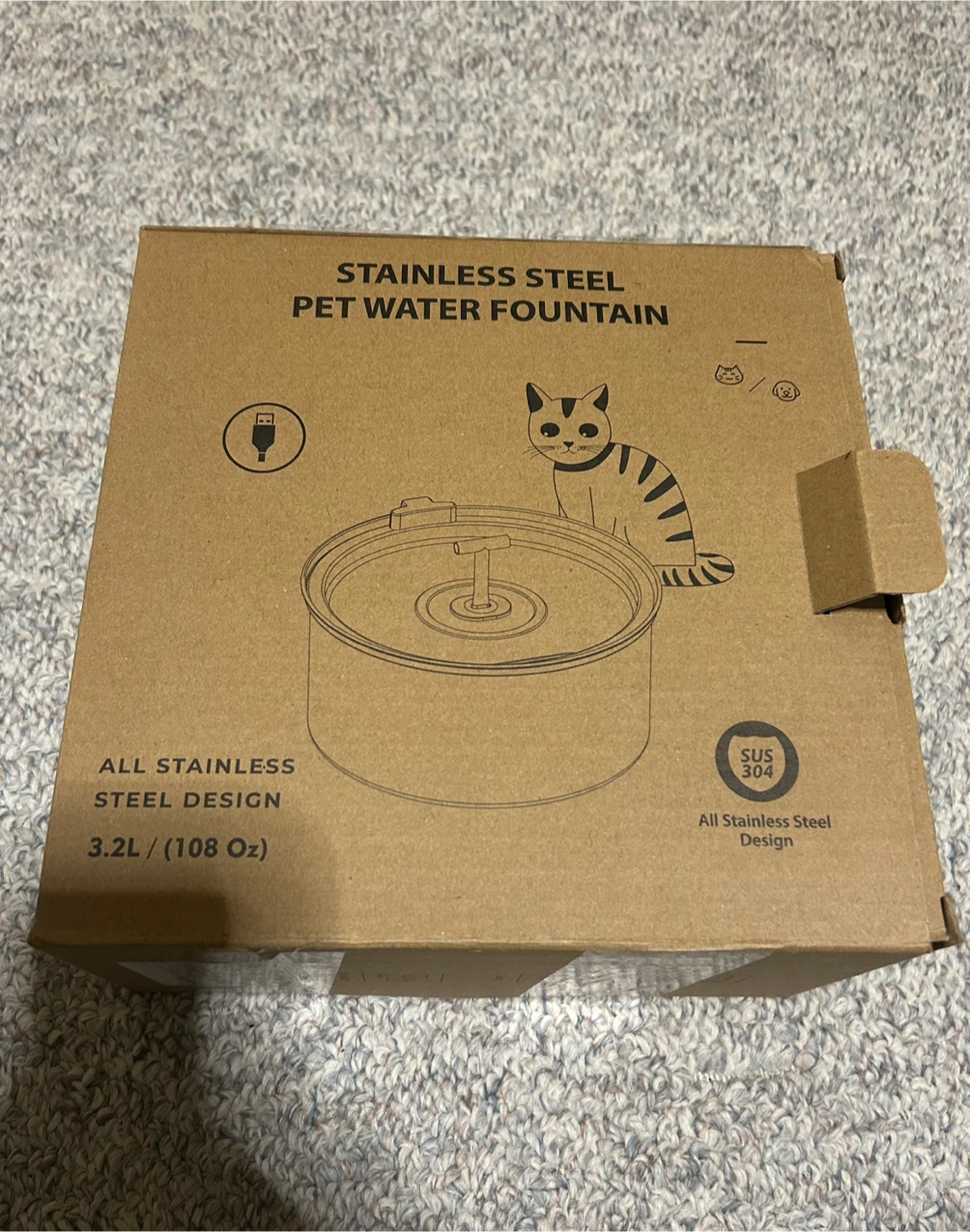 Stainless Steel Pet Water Fountain 3.2L / 108 Oz - photo 3